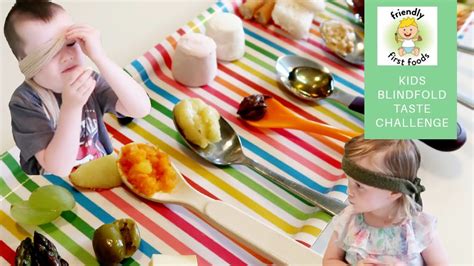 blindfolded food tasting game.
